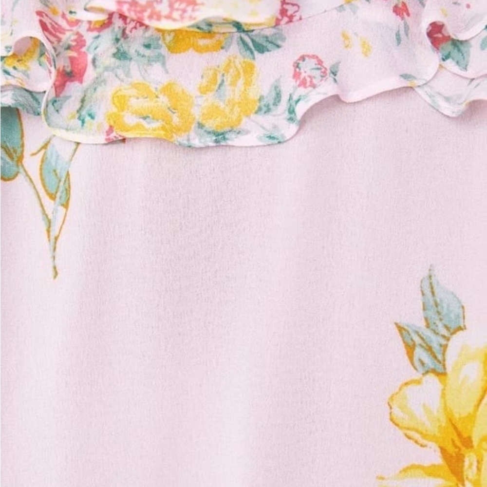 Zara Boho Floral Flowy Halter Top Blouse Pink Medium Prairie Cottage Core - Picture 5 of 15